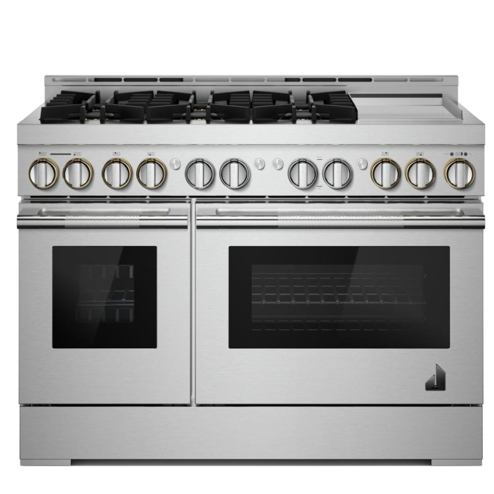 JennAir Rise JGRP548HL Gas Range, 6.3 cu. ft. Capacity, 48 inch Exterior Width, Self Clean, True Convection, 6 Burners, 20,000 BTU