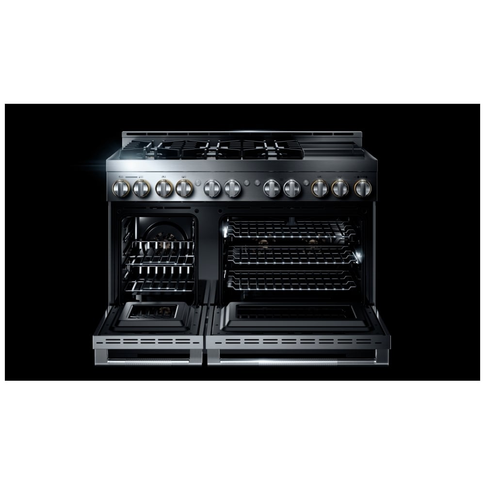 JennAir Rise JGRP548HL Gas Range, 6.3 cu. ft. Capacity, 48 inch Exterior Width, Self Clean, True Convection, 6 Burners, 20,000 BTU