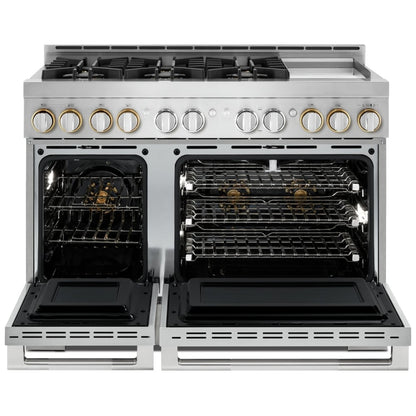JennAir Rise JGRP548HL Gas Range, 6.3 cu. ft. Capacity, 48 inch Exterior Width, Self Clean, True Convection, 6 Burners, 20,000 BTU