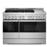JennAir Noir JGRP548HM Gas Range, 6.3 cu. ft. Capacity, 48 inch Exterior Width, Self Clean, Dual Fan Convection, 6 Burners, 20,000 BTU Highest Burner, Double Oven, Stainless Steel colour