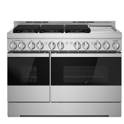 JennAir Noir JGRP548HM Gas Range, 6.3 cu. ft. Capacity, 48 inch Exterior Width, Self Clean, True Convection, 6 Burners, 20,000 BTU