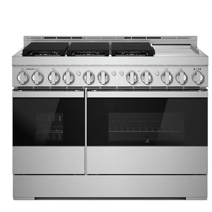 JennAir Noir JGRP548HM Gas Range, 6.3 cu. ft. Capacity, 48 inch Exterior Width, Self Clean, True Convection, 6 Burners, 20,000 BTU