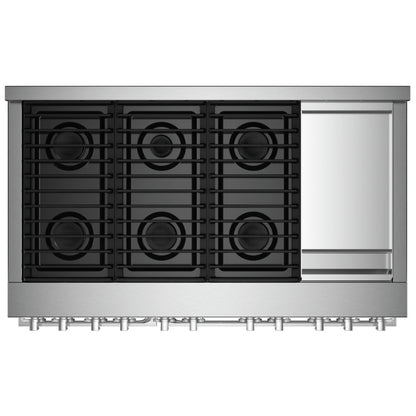 JennAir Noir JGRP548HM Gas Range, 6.3 cu. ft. Capacity, 48 inch Exterior Width, Self Clean, True Convection, 6 Burners, 20,000 BTU