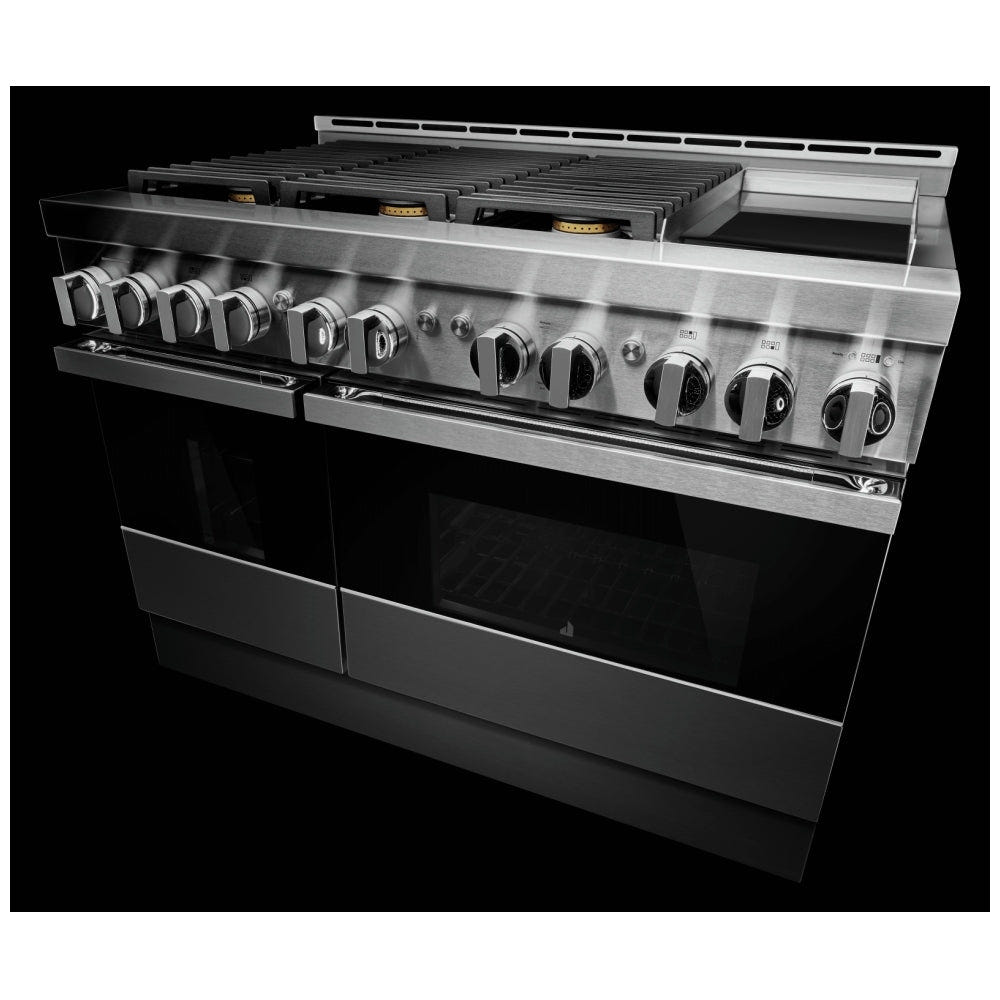JennAir Noir JGRP548HM Gas Range, 6.3 cu. ft. Capacity, 48 inch Exterior Width, Self Clean, True Convection, 6 Burners, 20,000 BTU