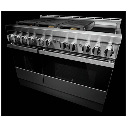 JennAir Noir JGRP548HM Gas Range, 6.3 cu. ft. Capacity, 48 inch Exterior Width, Self Clean, True Convection, 6 Burners, 20,000 BTU