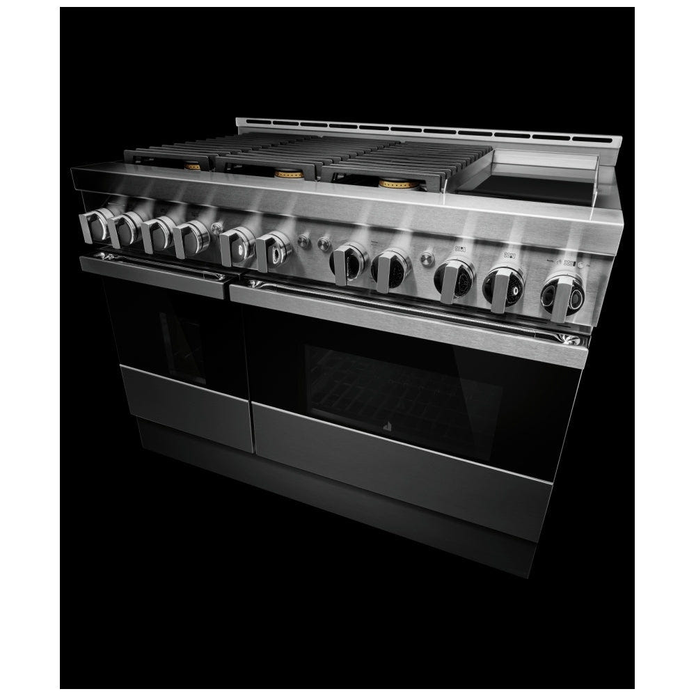 JennAir Noir JGRP548HM Gas Range, 6.3 cu. ft. Capacity, 48 inch Exterior Width, Self Clean, True Convection, 6 Burners, 20,000 BTU