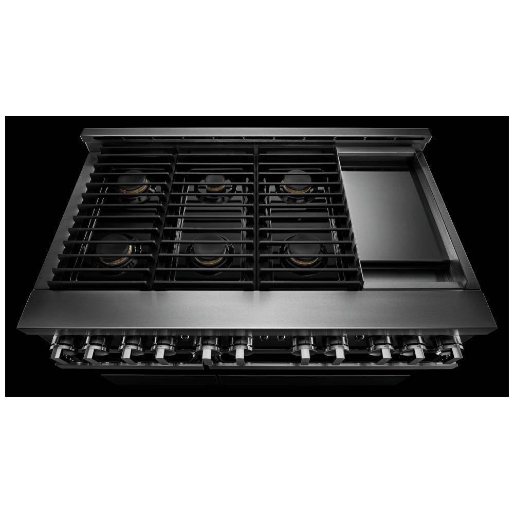 JennAir Noir JGRP548HM Gas Range, 6.3 cu. ft. Capacity, 48 inch Exterior Width, Self Clean, True Convection, 6 Burners, 20,000 BTU