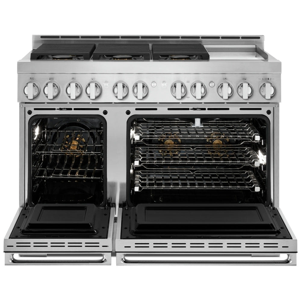 JennAir Noir JGRP548HM Gas Range, 6.3 cu. ft. Capacity, 48 inch Exterior Width, Self Clean, True Convection, 6 Burners, 20,000 BTU