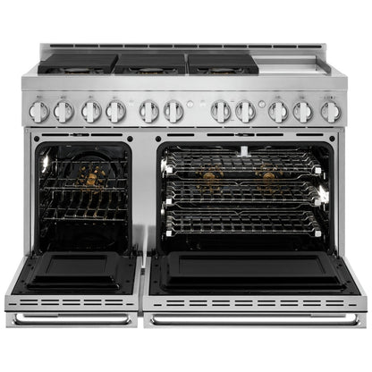 JennAir Noir JGRP548HM Gas Range, 6.3 cu. ft. Capacity, 48 inch Exterior Width, Self Clean, True Convection, 6 Burners, 20,000 BTU