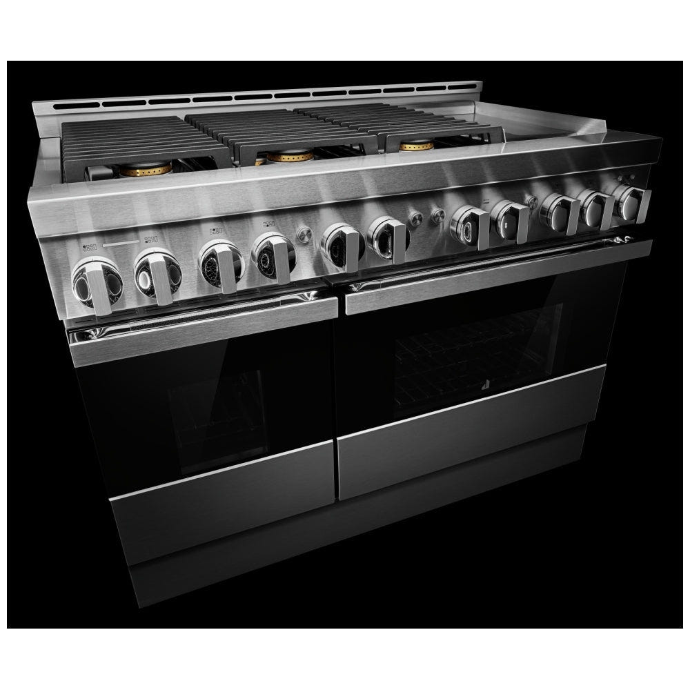 JennAir Noir JGRP548HM Gas Range, 6.3 cu. ft. Capacity, 48 inch Exterior Width, Self Clean, True Convection, 6 Burners, 20,000 BTU