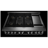 JennAir Noir JGRP548HM Gas Range, 6.3 cu. ft. Capacity, 48 inch Exterior Width, Self Clean, Dual Fan Convection, 6 Burners, 20,000 BTU Highest Burner, Double Oven, Stainless Steel colour
