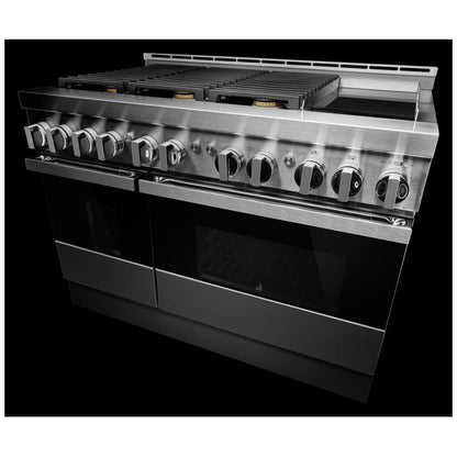 JennAir Noir JGRP548HM Gas Range, 6.3 cu. ft. Capacity, 48 inch Exterior Width, Self Clean, True Convection, 6 Burners, 20,000 BTU