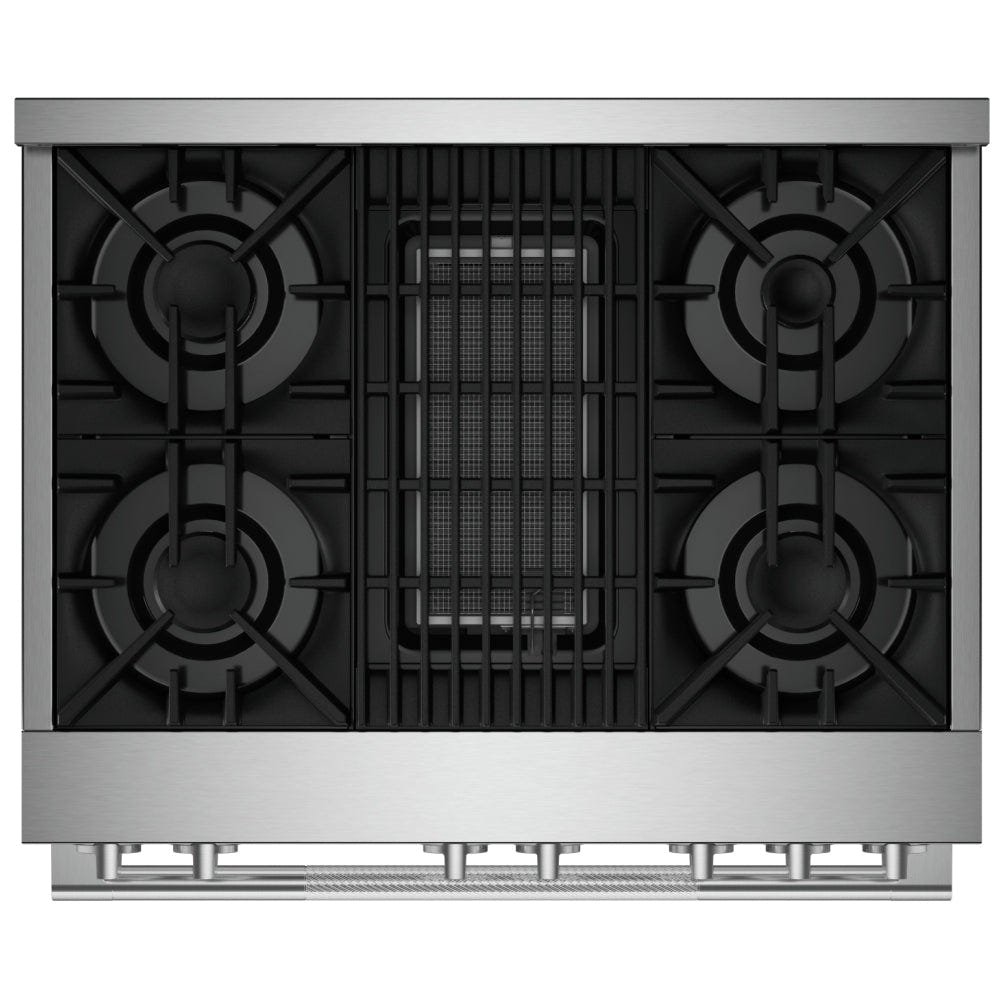 JennAir Rise JGRP636HL Gas Range, 5.1 cu. ft. Capacity, 36 inch Exterior Width, Self Clean, True Convection, 5 Burners, 20,000 BTU