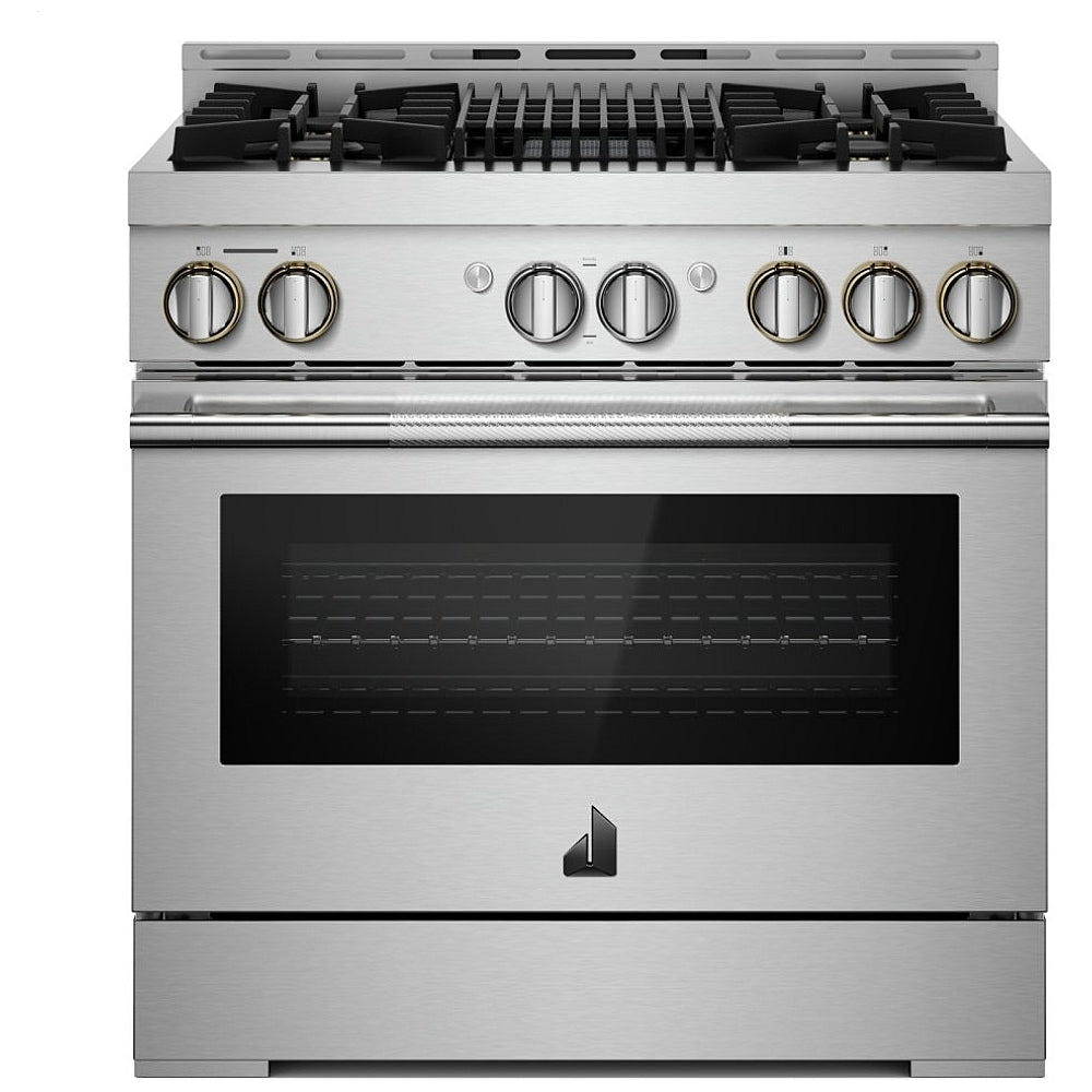 JennAir Rise JGRP636HL Gas Range, 5.1 cu. ft. Capacity, 36 inch Exterior Width, Self Clean, True Convection, 5 Burners, 20,000 BTU