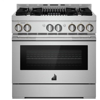 JennAir Rise JGRP636HL Gas Range, 5.1 cu. ft. Capacity, 36 inch Exterior Width, Self Clean, True Convection, 5 Burners, 20,000 BTU