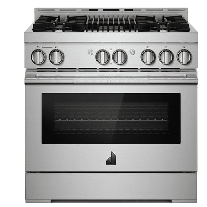 JennAir Rise JGRP636HL Gas Range, 5.1 cu. ft. Capacity, 36 inch Exterior Width, Self Clean, True Convection, 5 Burners, 20,000 BTU
