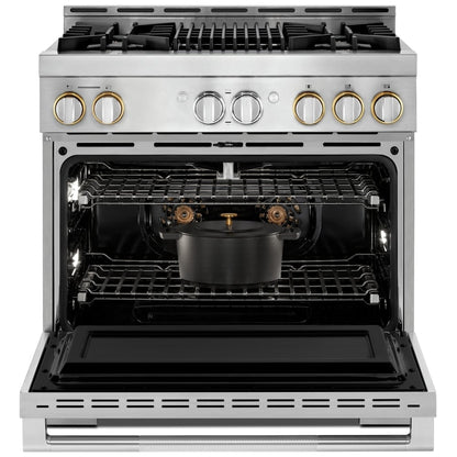 JennAir Rise JGRP636HL Gas Range, 5.1 cu. ft. Capacity, 36 inch Exterior Width, Self Clean, True Convection, 5 Burners, 20,000 BTU