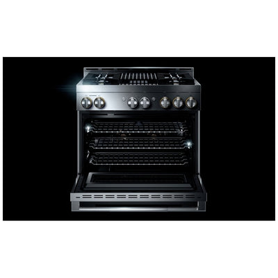 JennAir Rise JGRP636HL Gas Range, 5.1 cu. ft. Capacity, 36 inch Exterior Width, Self Clean, True Convection, 5 Burners, 20,000 BTU