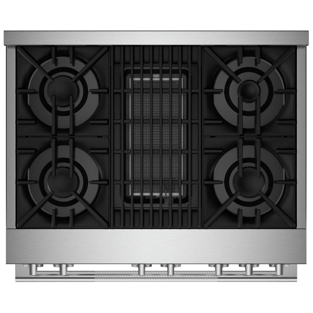 JennAir Rise JGRP636HL Gas Range, 5.1 cu. ft. Capacity, 36 inch Exterior Width, Self Clean, True Convection, 5 Burners, 20,000 BTU