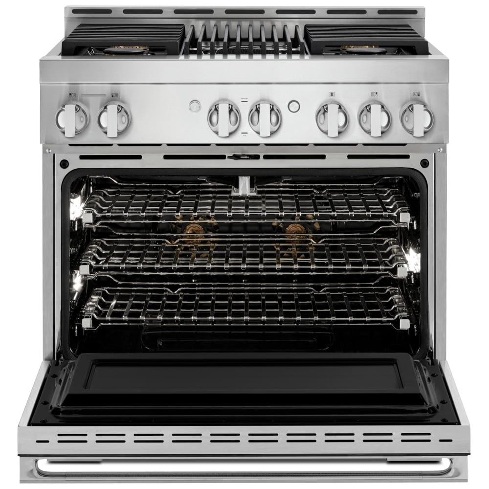 JennAir Noir JGRP636HM Gas Range | 5.1 cu. ft. Capacity, 36 inch Exterior Width, Self Clean, True Convection