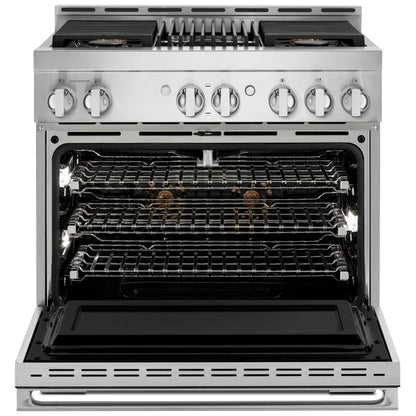 JennAir Noir JGRP636HM Gas Range | 5.1 cu. ft. Capacity, 36 inch Exterior Width, Self Clean, True Convection