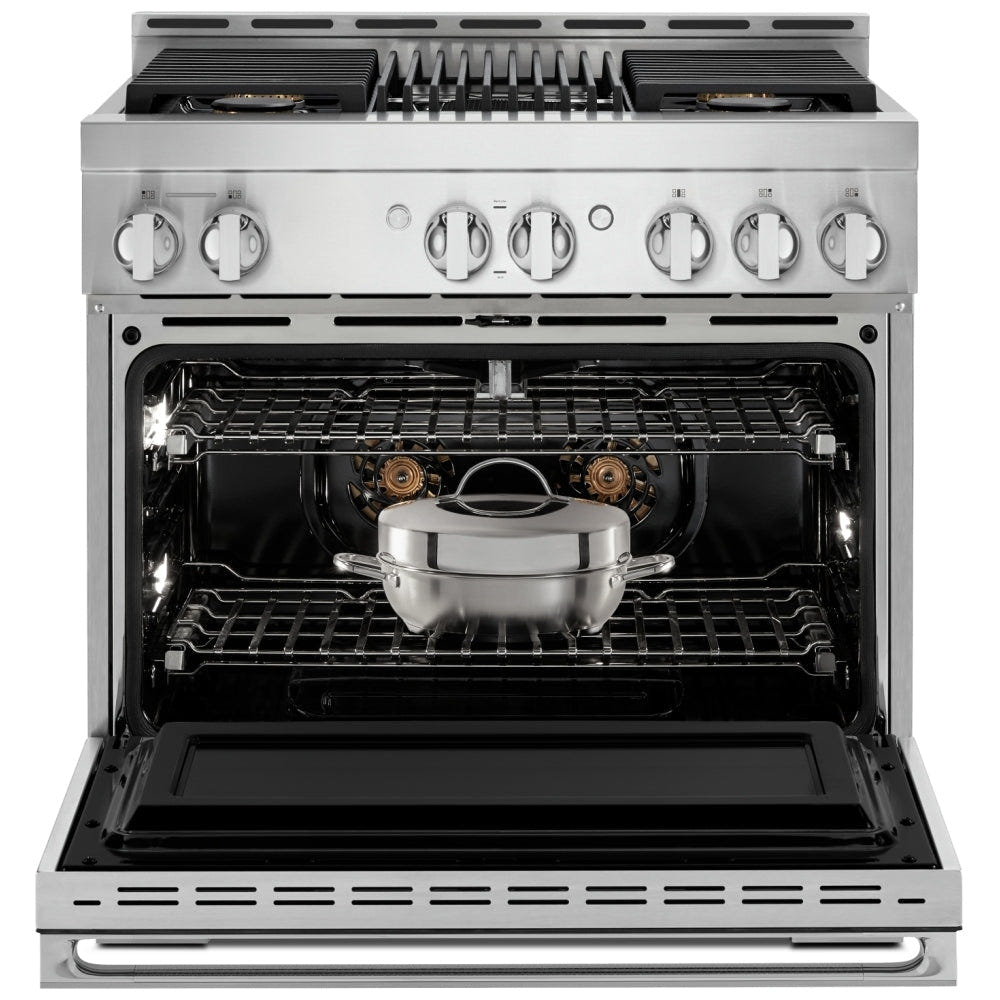 JennAir Noir JGRP636HM Gas Range | 5.1 cu. ft. Capacity, 36 inch Exterior Width, Self Clean, True Convection