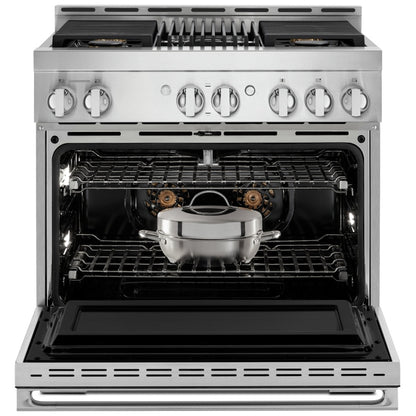 JennAir Noir JGRP636HM Gas Range | 5.1 cu. ft. Capacity, 36 inch Exterior Width, Self Clean, True Convection