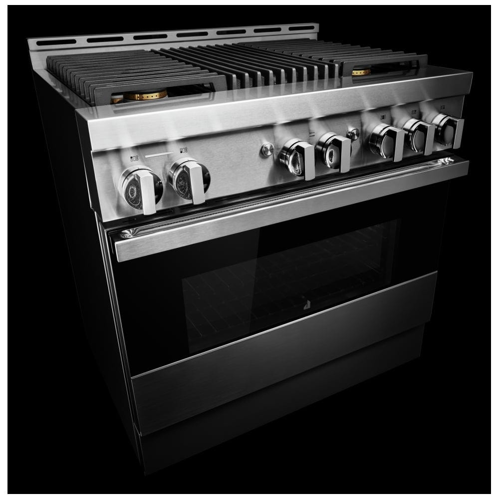 JennAir Noir JGRP636HM Gas Range | 5.1 cu. ft. Capacity, 36 inch Exterior Width, Self Clean, True Convection