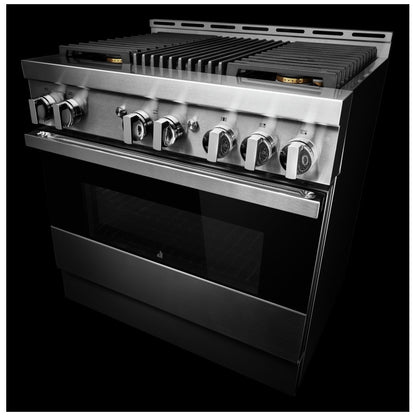 JennAir Noir JGRP636HM Gas Range | 5.1 cu. ft. Capacity, 36 inch Exterior Width, Self Clean, True Convection