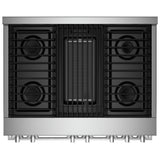 JennAir Noir JGRP636HM Gas Range, 5.1 cu. ft. Capacity, 36 inch Exterior Width, Self Clean, Dual Fan Convection, 4 Burners, 20,000 BTU Highest Burner, Stainless Steel colour