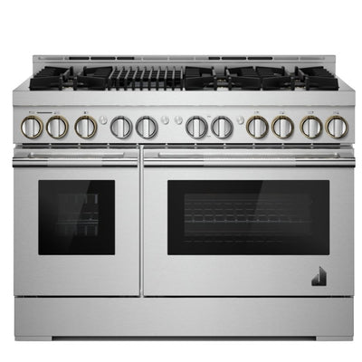 JennAir Rise JGRP648HL Gas Range, 6.3 cu. ft. Capacity, 48 inch Exterior Width, Self Clean, True Convection, 6 Burners, 20,000 BTU