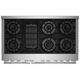 JennAir Rise JGRP648HL Gas Range, 6.3 cu. ft. Capacity, 48 inch Exterior Width, Self Clean, Dual Fan Convection, 6 Burners, 20,000 BTU Highest Burner, Double Oven, Stainless Steel colour