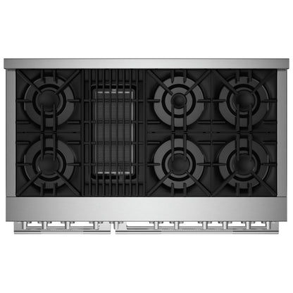 JennAir Rise JGRP648HL Gas Range, 6.3 cu. ft. Capacity, 48 inch Exterior Width, Self Clean, True Convection, 6 Burners, 20,000 BTU