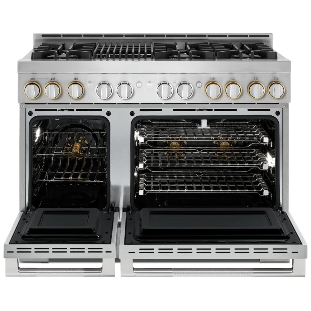 JennAir Rise JGRP648HL Gas Range, 6.3 cu. ft. Capacity, 48 inch Exterior Width, Self Clean, True Convection, 6 Burners, 20,000 BTU