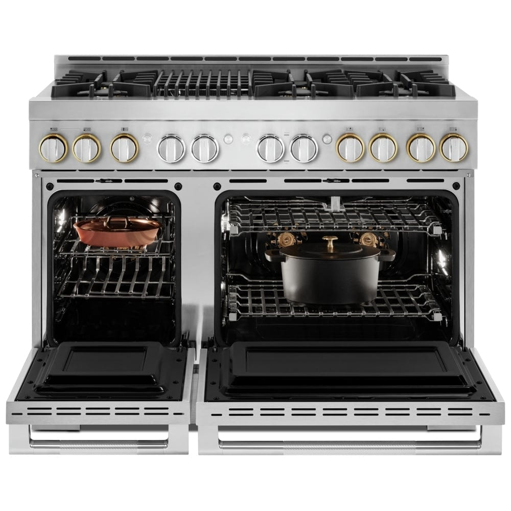 JennAir Rise JGRP648HL Gas Range, 6.3 cu. ft. Capacity, 48 inch Exterior Width, Self Clean, True Convection, 6 Burners, 20,000 BTU