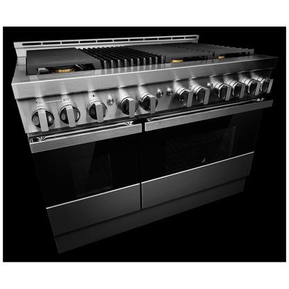 JennAir Noir JGRP648HM Gas Range, 6.3 cu. ft. Capacity, 48 inch Exterior Width, Self Clean, True Convection, 6 Burners, 20,000 BTU