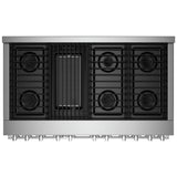 JennAir Noir JGRP648HM Gas Range, 6.3 cu. ft. Capacity, 48 inch Exterior Width, Self Clean, True Convection, 6 Burners, 20,000 BTU Highest Burner, Double Oven, Stainless Steel colour