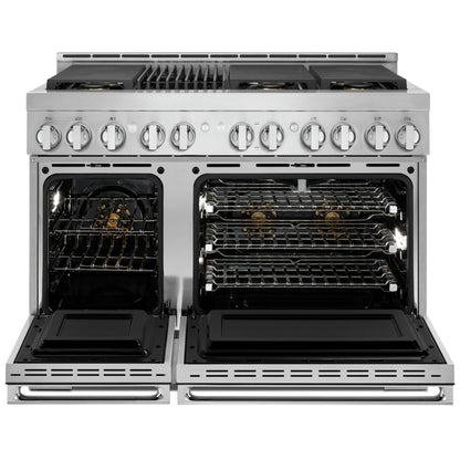 JennAir Rise JGRP748HL Gas Range, 6.3 cu. ft. Capacity, 48 inch Exterior Width, Self Clean, True Convection, 4 Burners, 20,000 BTU