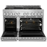 JennAir Noir JGRP648HM Gas Range, 6.3 cu. ft. Capacity, 48 inch Exterior Width, Self Clean, True Convection, 6 Burners, 20,000 BTU Highest Burner, Double Oven, Stainless Steel colour