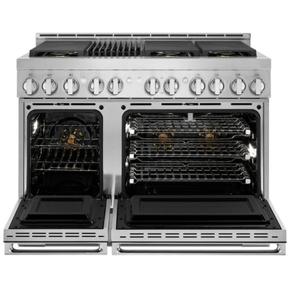 JennAir Noir JGRP648HM Gas Range, 6.3 cu. ft. Capacity, 48 inch Exterior Width, Self Clean, True Convection, 6 Burners, 20,000 BTU
