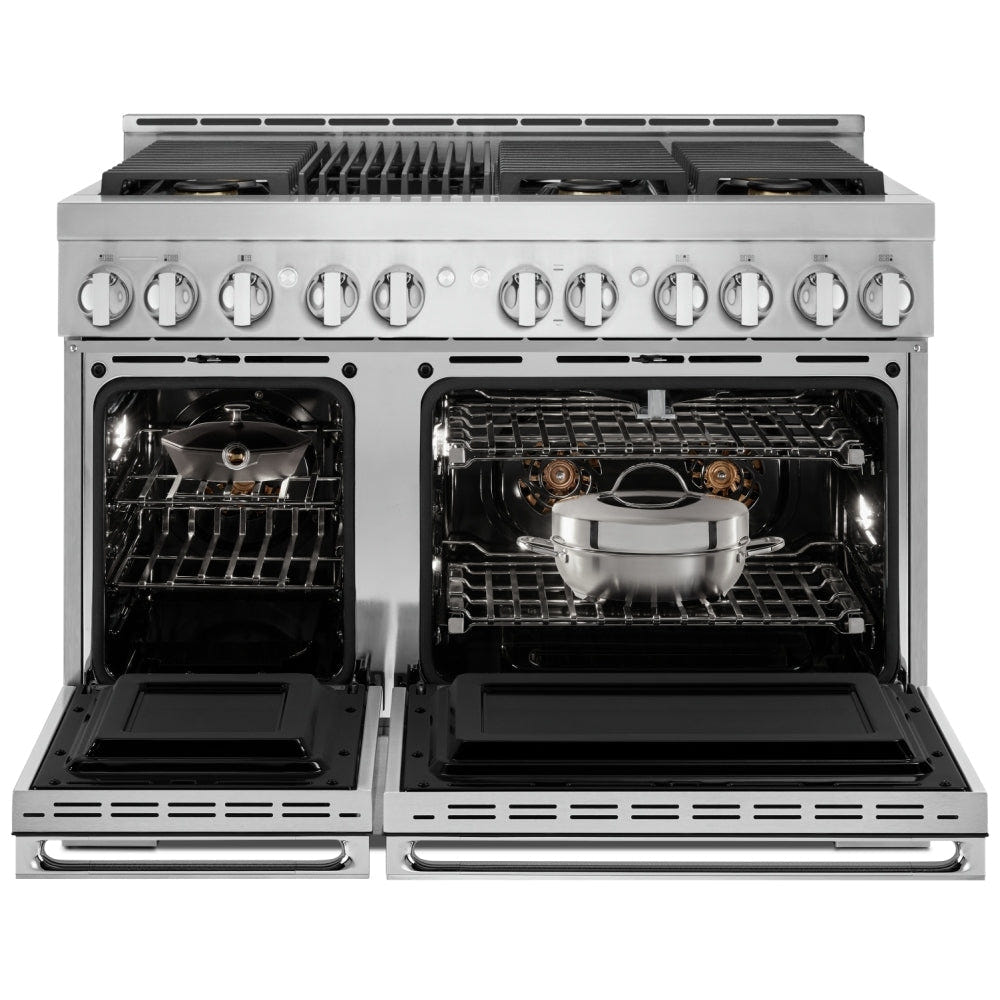 JennAir Noir JGRP648HM Gas Range, 6.3 cu. ft. Capacity, 48 inch Exterior Width, Self Clean, True Convection, 6 Burners, 20,000 BTU