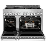 JennAir Noir JGRP648HM Gas Range, 6.3 cu. ft. Capacity, 48 inch Exterior Width, Self Clean, True Convection, 6 Burners, 20,000 BTU Highest Burner, Double Oven, Stainless Steel colour