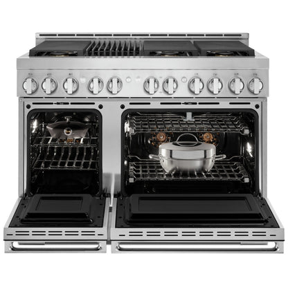JennAir Noir JGRP648HM Gas Range, 6.3 cu. ft. Capacity, 48 inch Exterior Width, Self Clean, True Convection, 6 Burners, 20,000 BTU