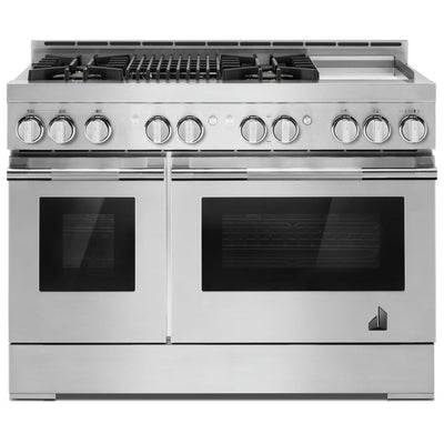 JennAir Rise JGRP748HL Gas Range, 6.3 cu. ft. Capacity, 48 inch Exterior Width, Self Clean, True Convection, 4 Burners, 20,000 BTU