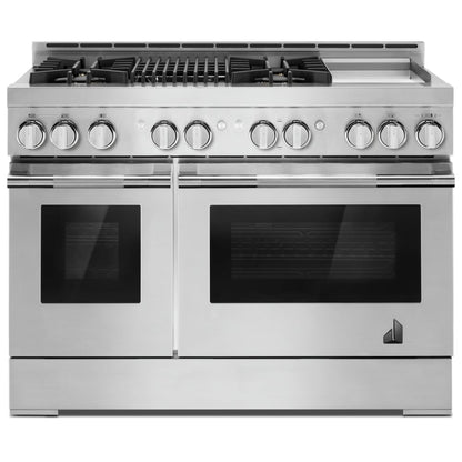 JennAir Rise JGRP748HL Gas Range, 6.3 cu. ft. Capacity, 48 inch Exterior Width, Self Clean, True Convection, 4 Burners, 20,000 BTU