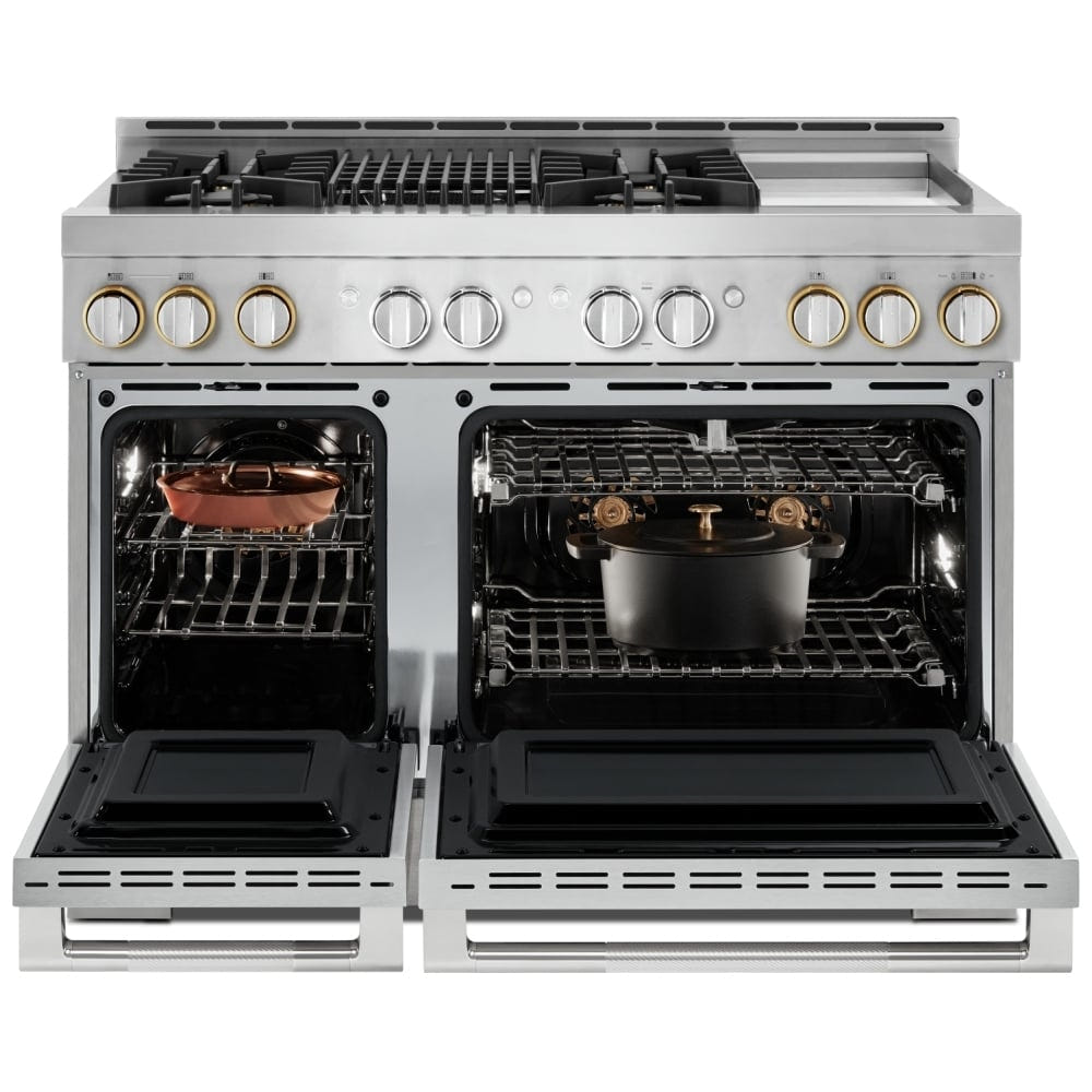 JennAir Rise JGRP748HL Gas Range, 6.3 cu. ft. Capacity, 48 inch Exterior Width, Self Clean, True Convection, 4 Burners, 20,000 BTU