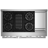 JennAir Rise JGRP748HL Gas Range, 6.3 cu. ft. Capacity, 48 inch Exterior Width, Self Clean, Dual Fan True Convection, 20,000 BTU Highest Burner, Double Oven, Stainless Steel colour