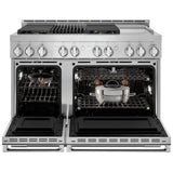 JennAir Noir JGRP748HM Gas Range, 6.3 cu. ft. Capacity, 48 inch Exterior Width, Self Clean, Dual Fan True Convection, 4 Burners, 20,000 BTU Highest Burner, Double Oven, Stainless Steel colour