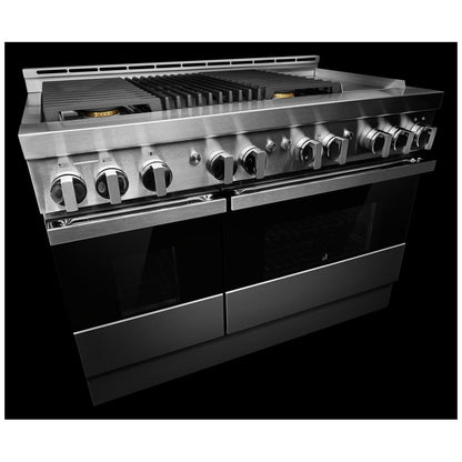 JennAir Noir JGRP748HM Gas Range, 6.3 cu. ft. Capacity, 48 inch Exterior Width