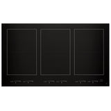 JennAir JIC4736HB Induction Cooktop, 36 inch Exterior Width, 6 Burners, 3,700 W Highest Element, Black colour